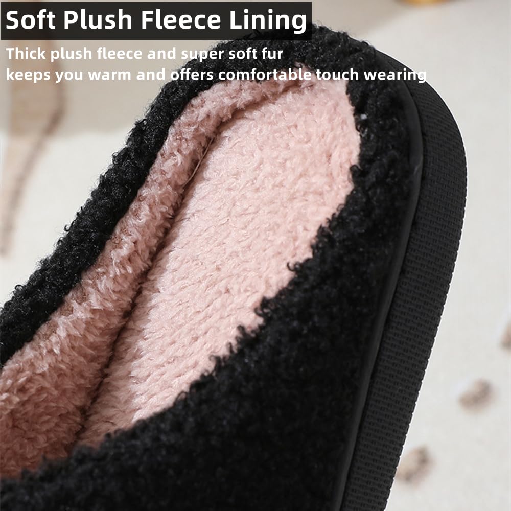 V OPXIN Halloween Slippers for Women Men Pumpkin Spooky Ghost Slippers Cozy Plush Warm Slip-on House Slippers Shoes for Indoor Outdoor Halloween Gifts