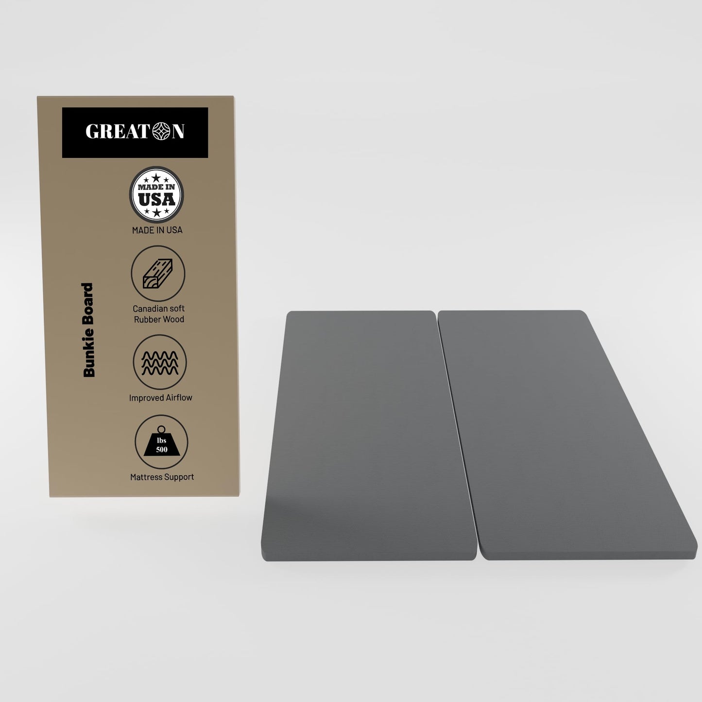 Greatonn, 1.5-Inch Split Bunkie Board for Mattress/Bed, Fully Assembled, Improved Comfort and Support, Queen, Grey