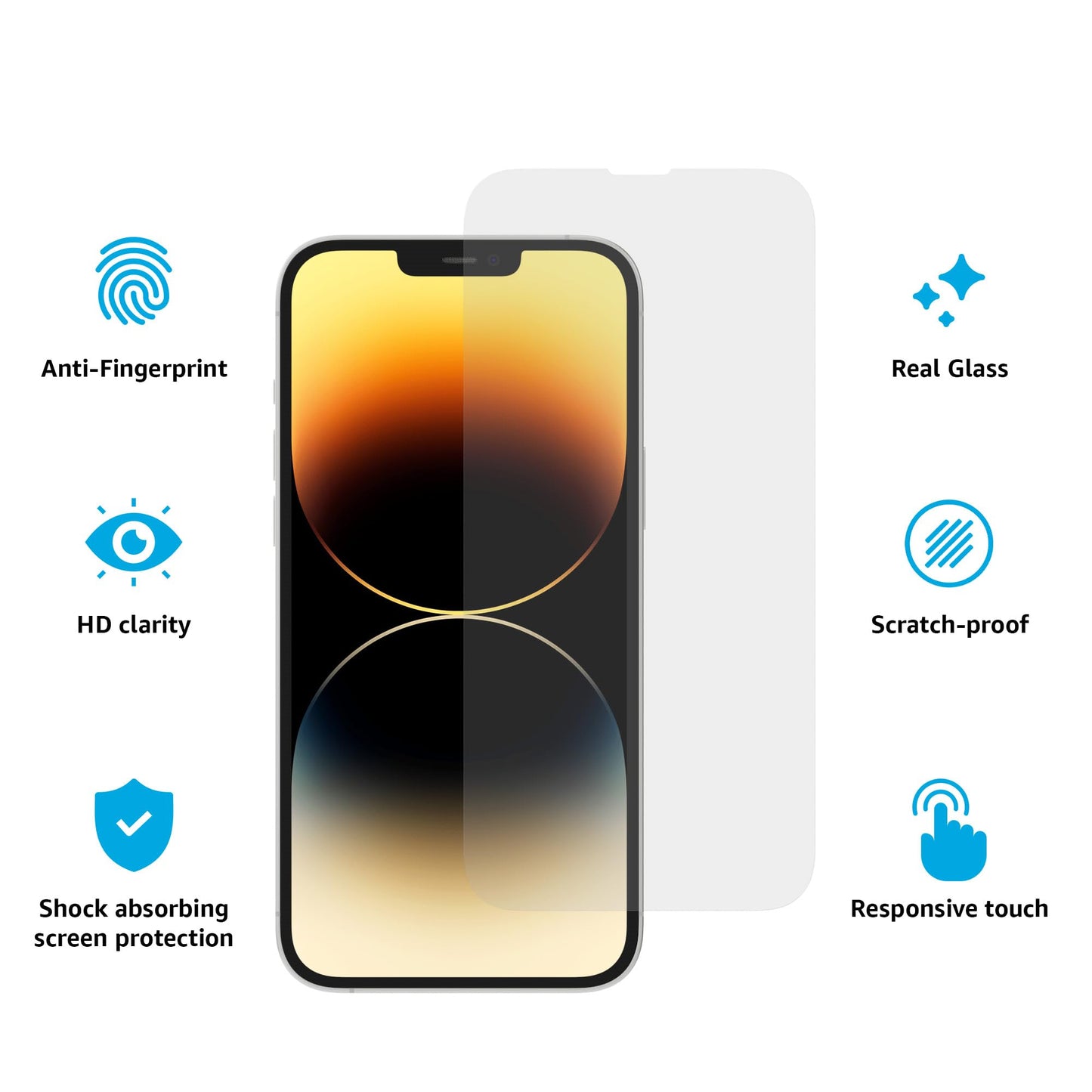 Casely iPhone 16, iPhone 15 Premium Tempered Glass Screen Protector