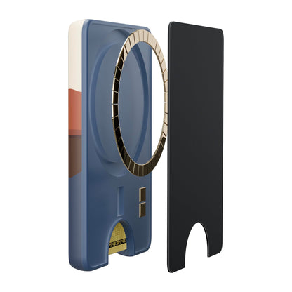 Casely MagWallet | Starfish Wishes | Coral Pink Shimmer | Slim Wallet Card Holder | Compatible with MagSafe | Soft-Touch Hard Silicone | Holds Up to 3 Cards