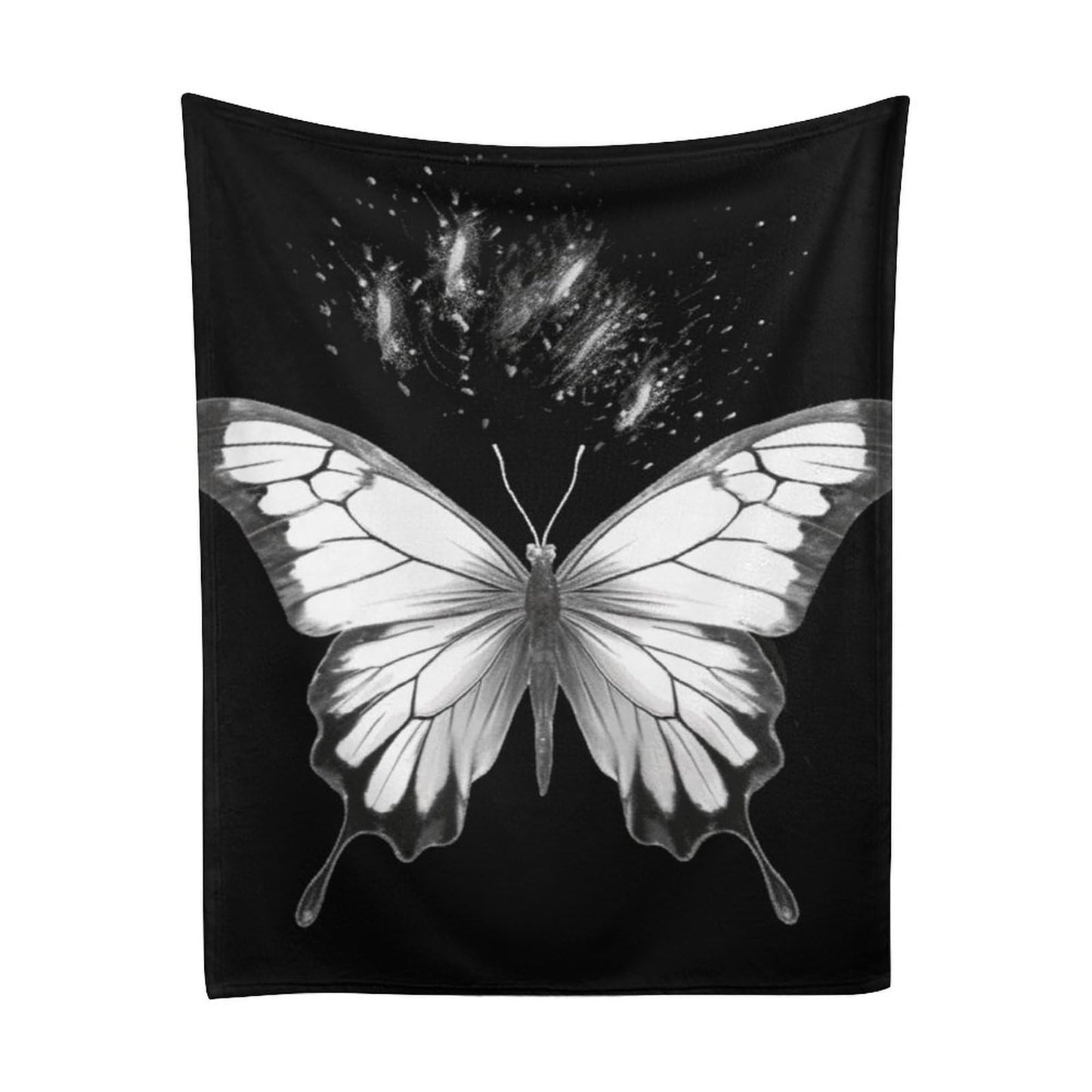 Joyidec Black White Butterfly Super Soft Winter Comfy Throw Blanket Flannel Fleece Lightweight Blanket for Couch Car Bed 50x60 in