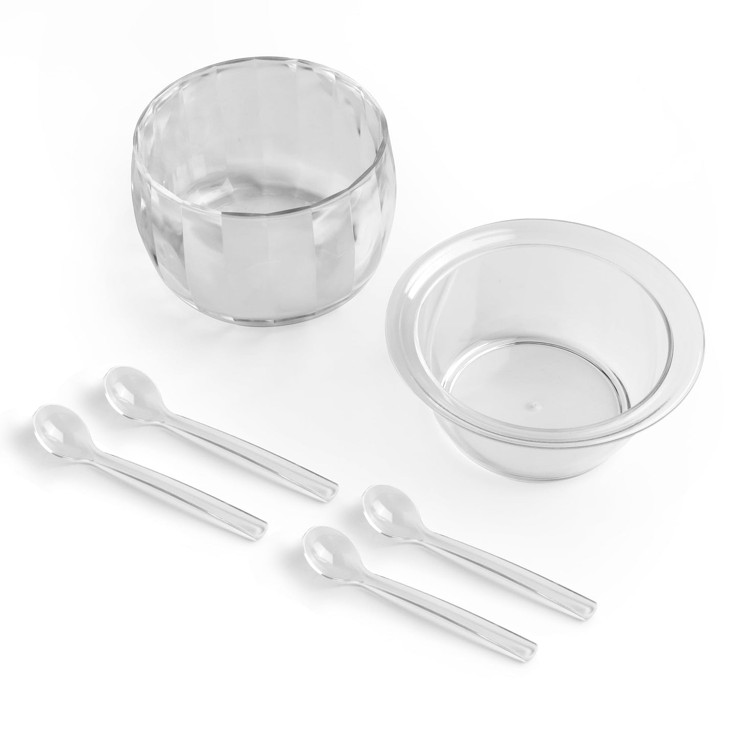 Chillnstay 4-Pack Chilled Serving Bowls and Dip Bowls for Serving for Party, Dip Bowls on Ice with 8 Spoons for Salsa, Guacamole and Hummus