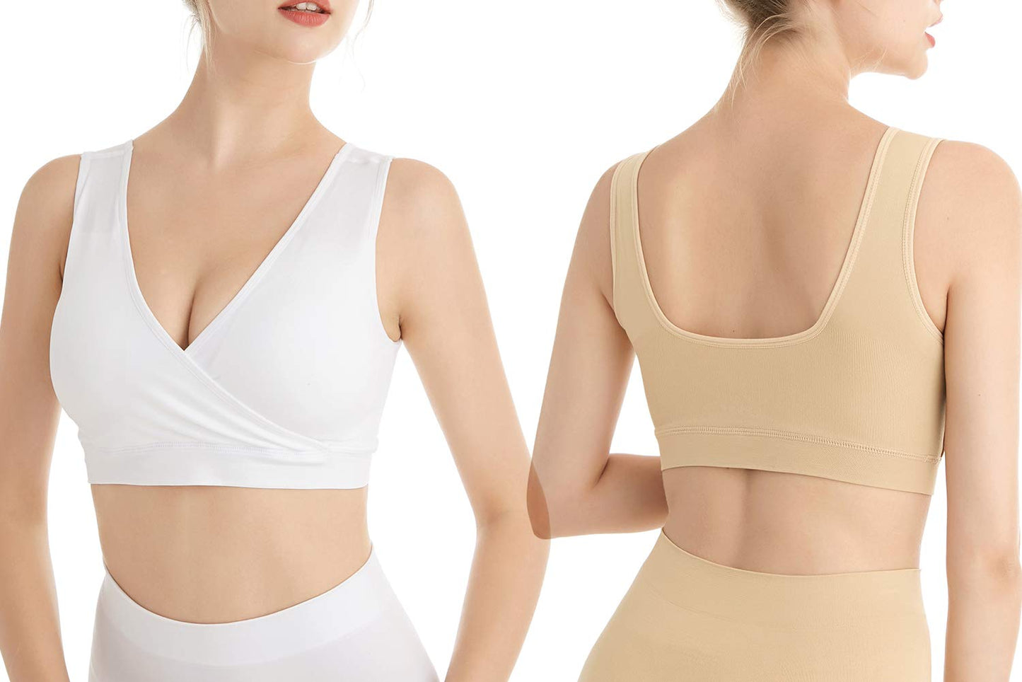 Lemef Nursing Sleep Bras Wirefree Maternity Breastfeeding Bras 3 Pack