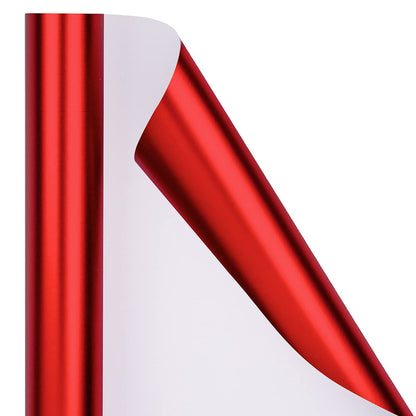 RUSPEPA Red Christmas Wrapping Paper - Solid Color Matte Metallic Red Paper Roll, Perfect for Valentine's Day, Wedding, Birthday, Christmas, Baby Shower, Anniversaries - 17 Inches X 32.8 Feet