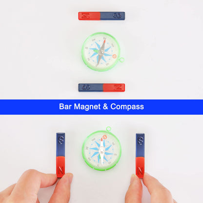 Science Magnet Kits for Kids: Educational Magnet Science Projects Experiment Tools Physics Lab Kits Includes Bar/Ring/Horseshoe/Compass/Iron Powder