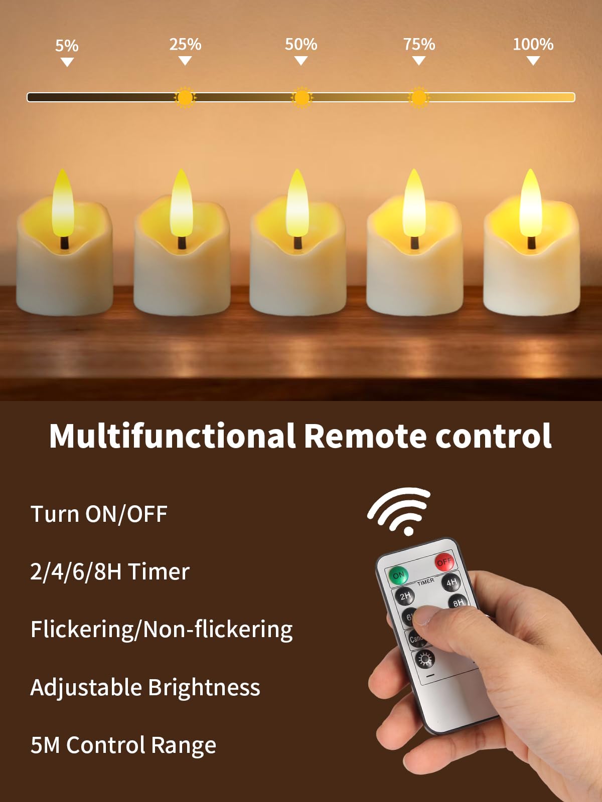 Rechargeable Flameless Tea Light Candles with Timer Remote, 1.5"x2.2" Electric Fake Flickering Votive Candles for Anniversary Wedding Centerpiece Table Decor Funeral Halloween Christmas, ivory, 6 Pack