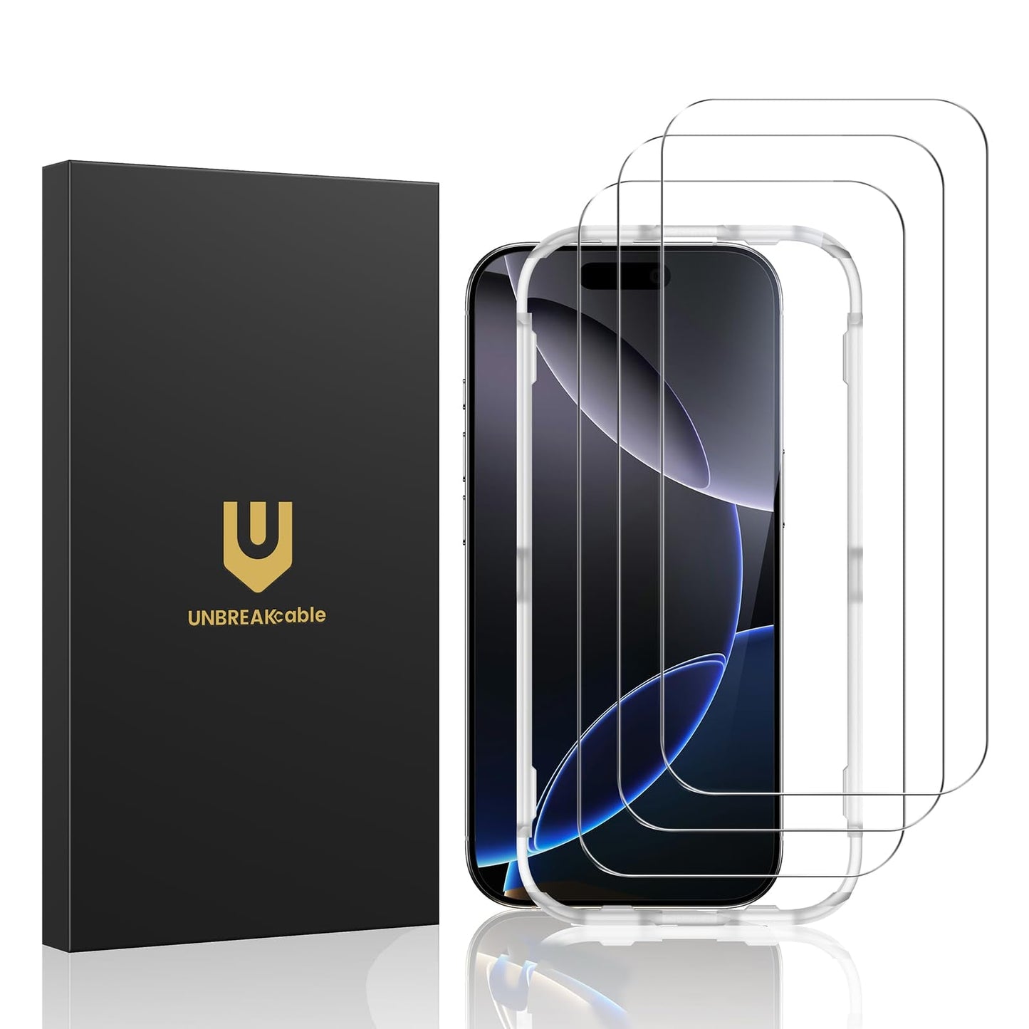 UNBREAKcable Shatterproof Tempered Glass Screen Protector for iPhone SE 2022/SE 2020, iPhone 8/7 [3-Pack] [99.99% HD Clear] [Easy Installation Frame] [9H Hardness][Bubble Free] for Apple 4.7''