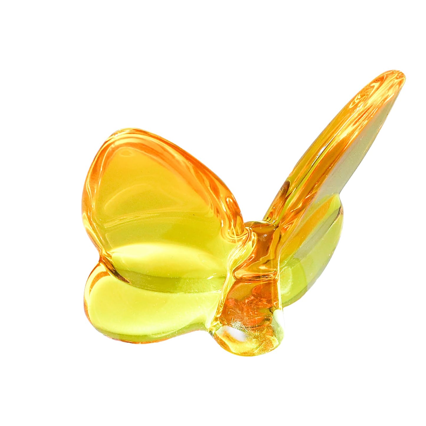 Rotroyce Yellow Crystal Butterfly Figurine Ornament, Handmade Glass Animal Collectible for Home/Wedding/Christmas Decor, Unique Gift for Collectors & Butterfly Enthusiasts