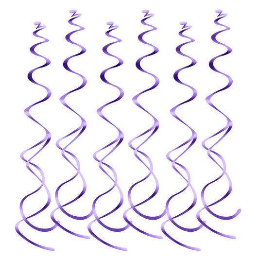 Hanging Spiral Swirl Decorations, Ceiling Decoration for Birthday, Graduation, Holiday Celebration Supplies Supper Longer 74cm/Pcs with Hook &Hem Decorative Hole -12 Pcs (Purple1)