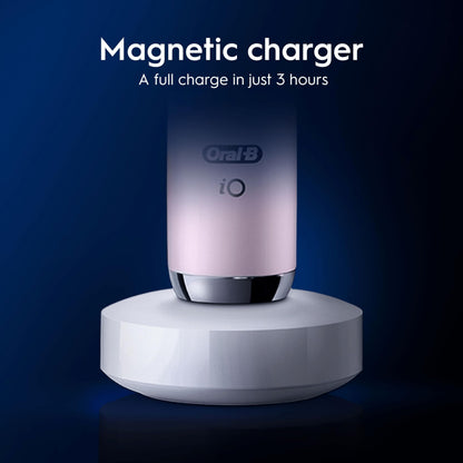 Oral-B iO9 Electric Toothbrushes For Adults, App Connected Handle, 1 Toothbrush Head & Charging Travel Case, 7 Modes with Teeth Whitening, 2 Pin UK Plug, Rose
