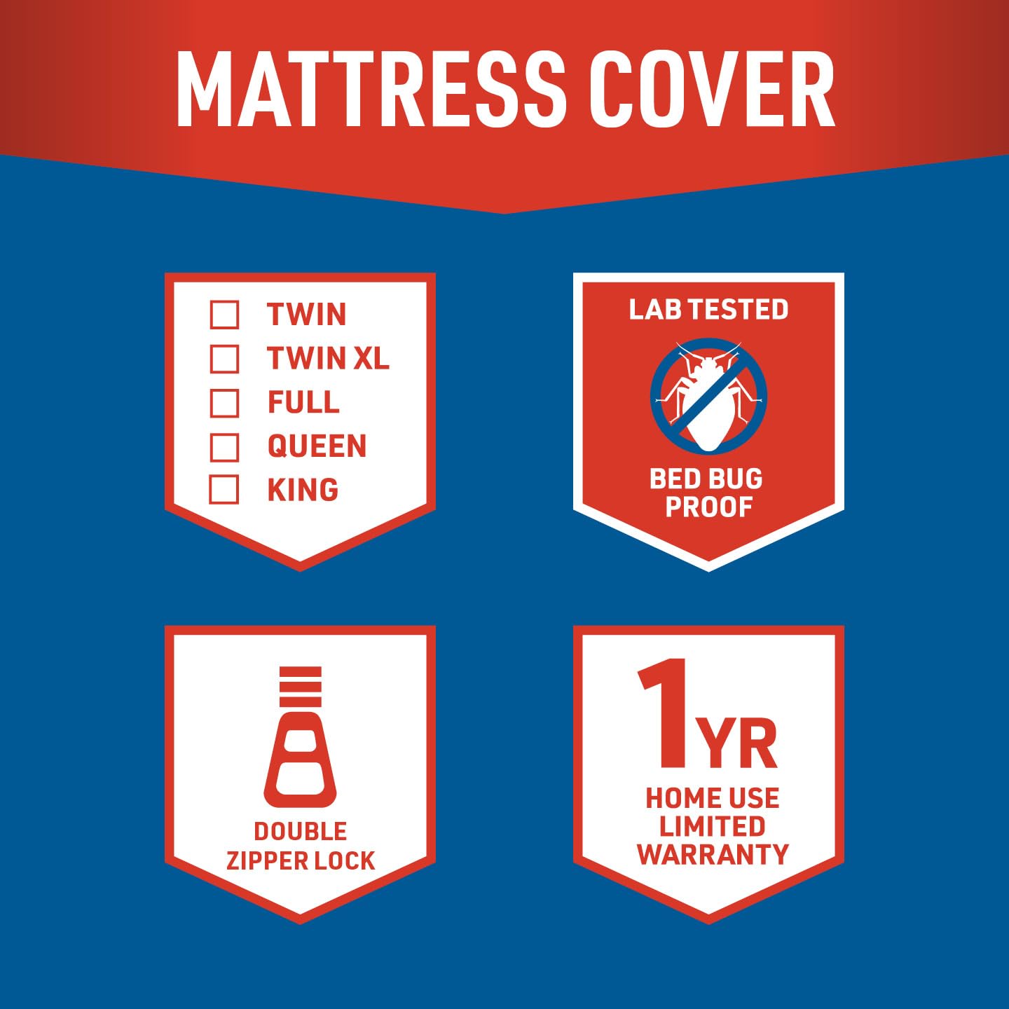 Jt Eaton 83FULENC Jt Eaton Bed Bug Lock-Up Total Encasement Mattress Cover, Full