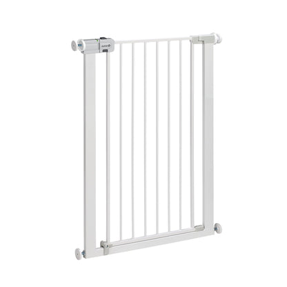 Safety 1st Easy Close Extra Tall Metal Gate, Baby Stair Gate Pressure Fit, 73-80cm (max. 94cm), Extra Tall Gate (91cm), Easy-Closing Baby Safety Gate, No-Screw Installation (No Drilling), White