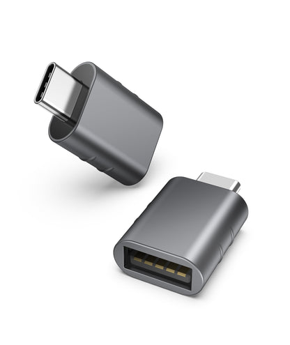 Syntech USB C to USB Adapter Pack of 2, USB 3.0 Female to Thunderbolt 4/3 Adapter Compatible with MacBook Pro Air 2024, Surface, iPad, iPhone, Galaxy Notebook, XPS and More Type C Devices, Space Grey