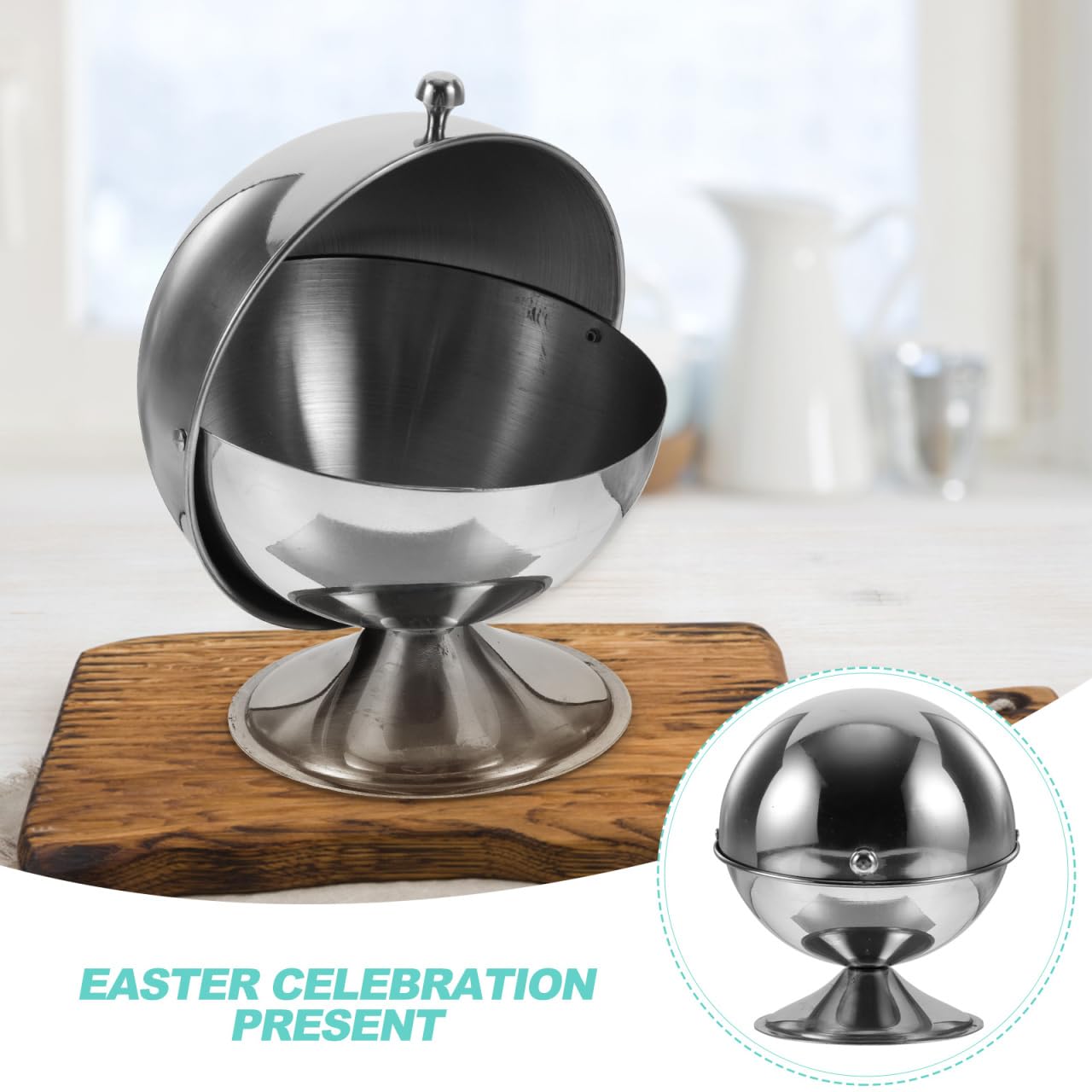 Yardwe Stainless Steel Sugar Bowl with Roll Top Lid Household Condiment Jar for Sugar Storage and Kitchen Salt Canister 6.69X5.11X5.11 Inches