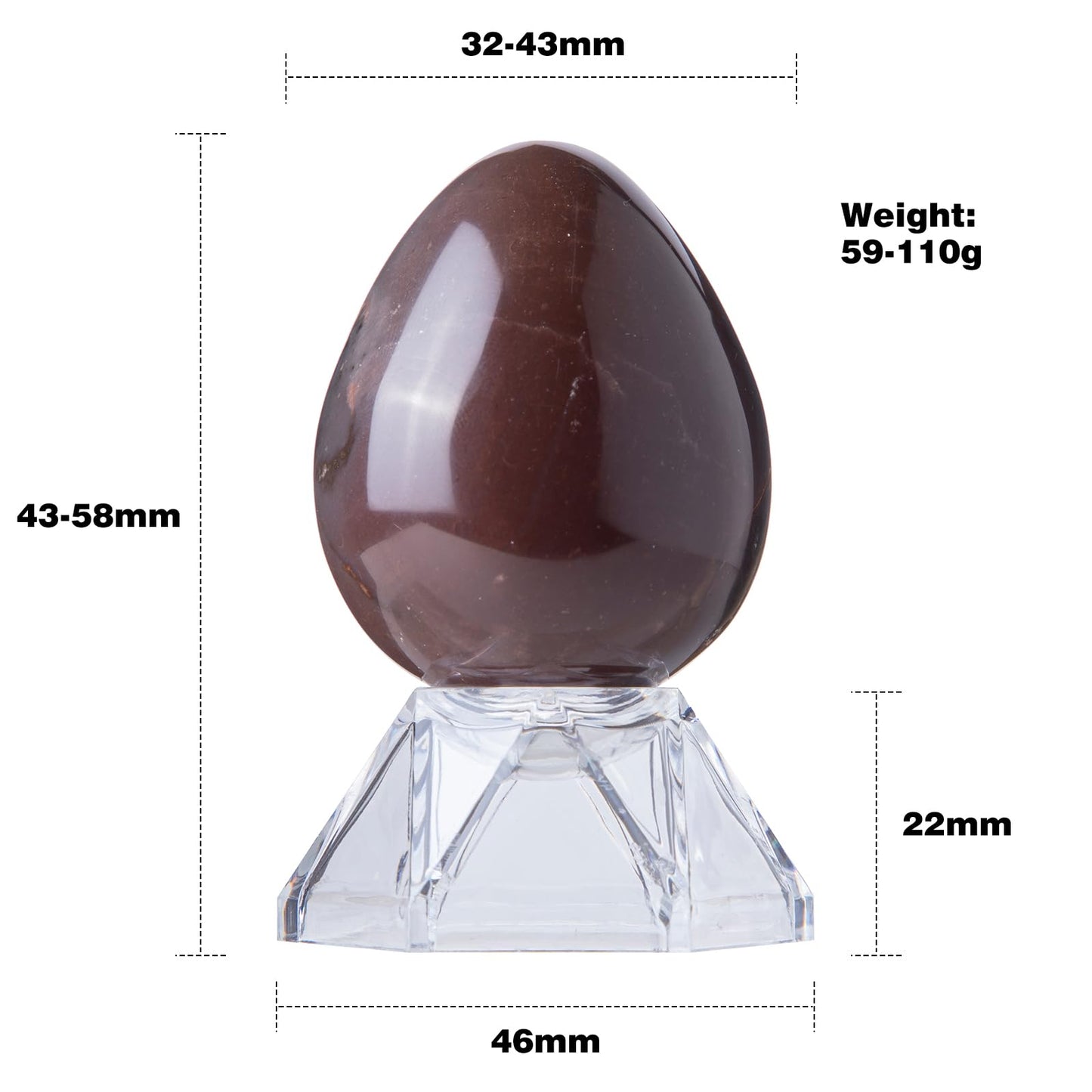 Sportmusies Natural Ocean Jasper Stone Egg Figurine Home Office Easter Decoration, Reiki Healing Crystal for Yoga Meditation, 1.69-2.28 inches