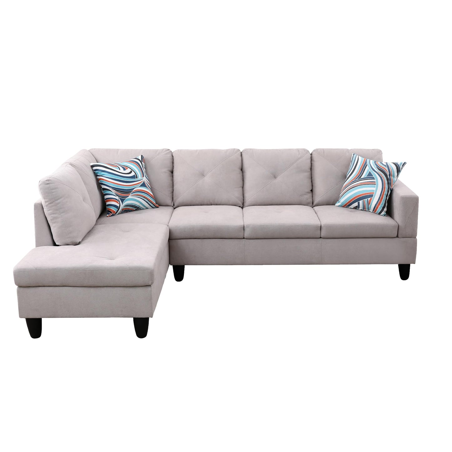 NicBex 97" L Shaped Couch Sectional Couches for Living Room, 2-Piece Modular Sofa with Movable Chaise & Deep Seat for Apartment, Bedroom, Office, Off-White