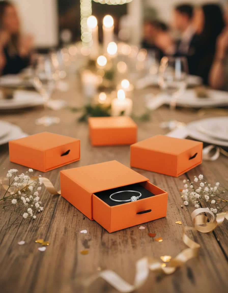 Wuqoioo Jewelry Gift Box, 12 Pack Necklace Gift Boxes Bracelet Cardboard Jewelry Gift Boxes Necklace Box For Bracelets Earrings Necklaces Jewelry Gift (Orange)