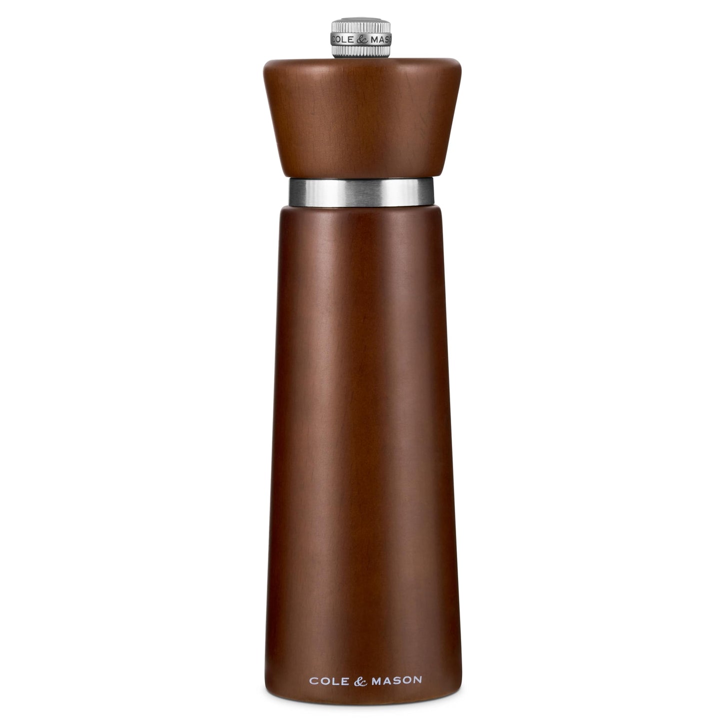 Cole & Mason Millbank Salt Mill, 7" - Salt Grinder with Ultra-Sharp Grinding Mechanism - Flavor-Enhancing Salt Shaker - Refillable Mill with Adjustable Grinding - Chestnut, Salt Mill