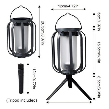 Solar Lanterns Outdoor Waterproof Garden Decor, Flickering Flame Hanging Solar Lights with Tripod Decoration Outside for Yard, Patio, Backyard, Garden, Ideal Gifts for Women Mom Grandma