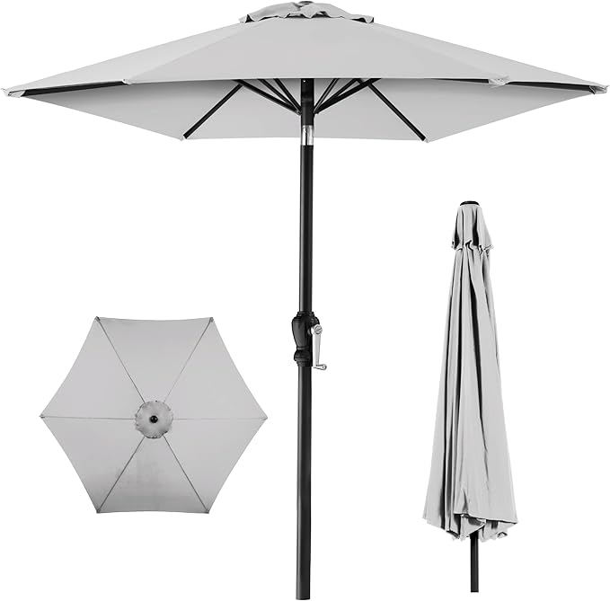 Best Choice Products 10ft Outdoor Table Compatible Steel Polyester Market Patio Umbrella w/Crank and Easy Push Button Tilt