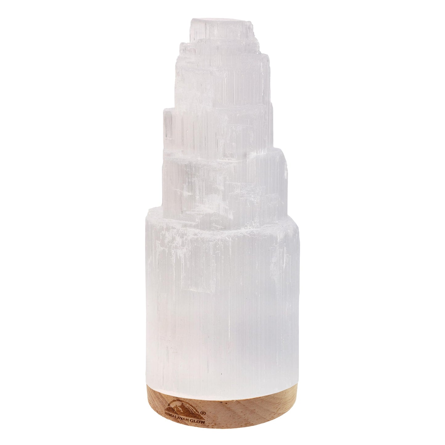Himalayan Glow Selenite Crystal Lamp 20 cm, Hand Curved Moroccan Charging Station, Crystals and Healing Stones, Electric Cord with Dimmer Switch For Home Decor & Spiritual Protection 4-7 Lbs