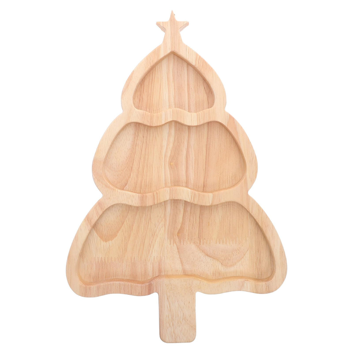 jojofuny Christmas Tree Serving Tray Bamboo Snack Platter - Divided Holiday Party Dining Plate For Appetizers Candy And Desserts - Christmas Tree Charcuterie Platter For Family Gatherings