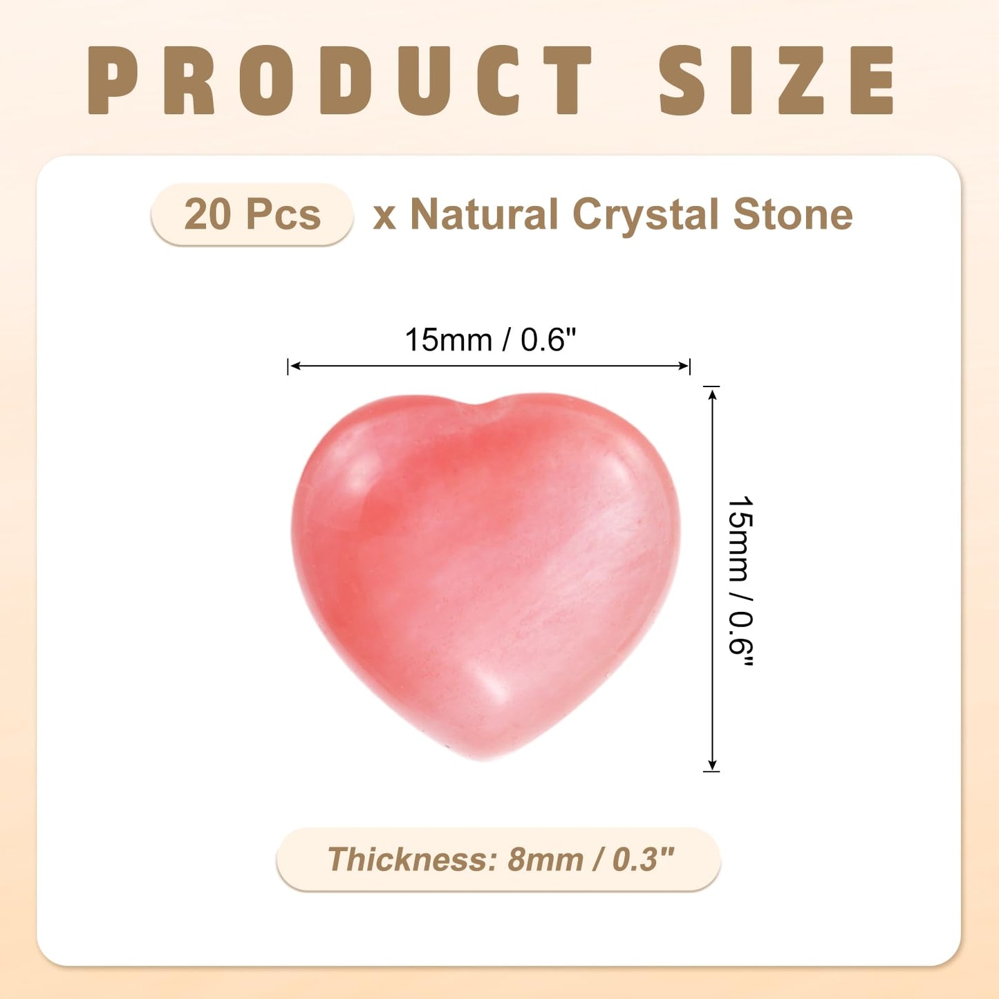 PATIKIL 20 Pcs Natural Heart Shaped Crystal Stone, 0.6 Inch Mini Polished Love Gemstone Crystal, Pocket Rock Engraved Worry Stones for Women Gifts Meditation, Watermelon Red