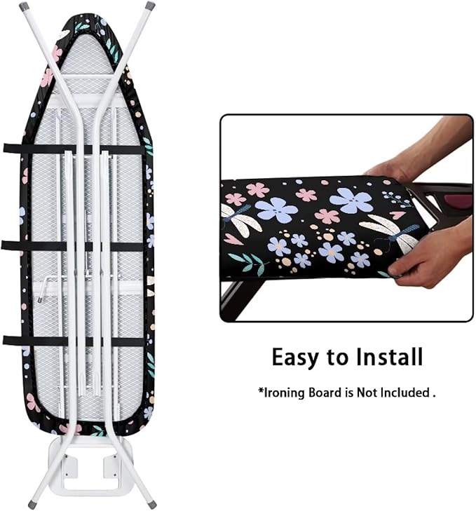 Dragonfly Flowers Ironing Board Cover Thick Soft Ironing Board Protector