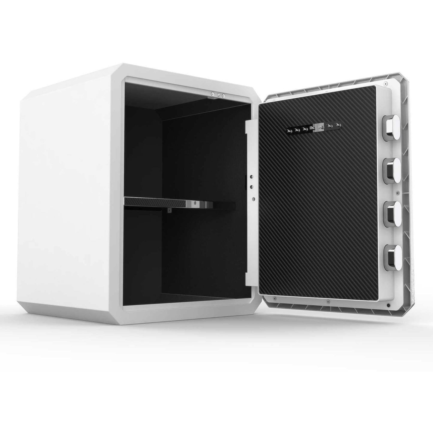 BOFON Fingerprint Smart Safe Box, Alloy Steel, Biometric Lock with Key, Alarm System, Anti-Theft, for Home Office (2.1 Cubic feet White)