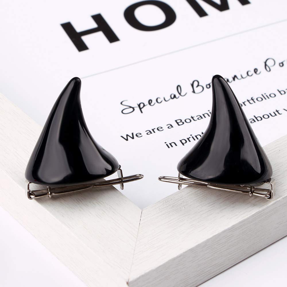 BinaryABC Halloween Devil Horn Hair Clips Hairpins Barrette,Halloween Cosplay Costume Party Accessories,6Pcs