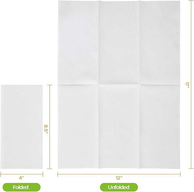 FOCUSLINE 200 Disposable Bathroom Napkins, Linen-Feel Paper Guest Towels