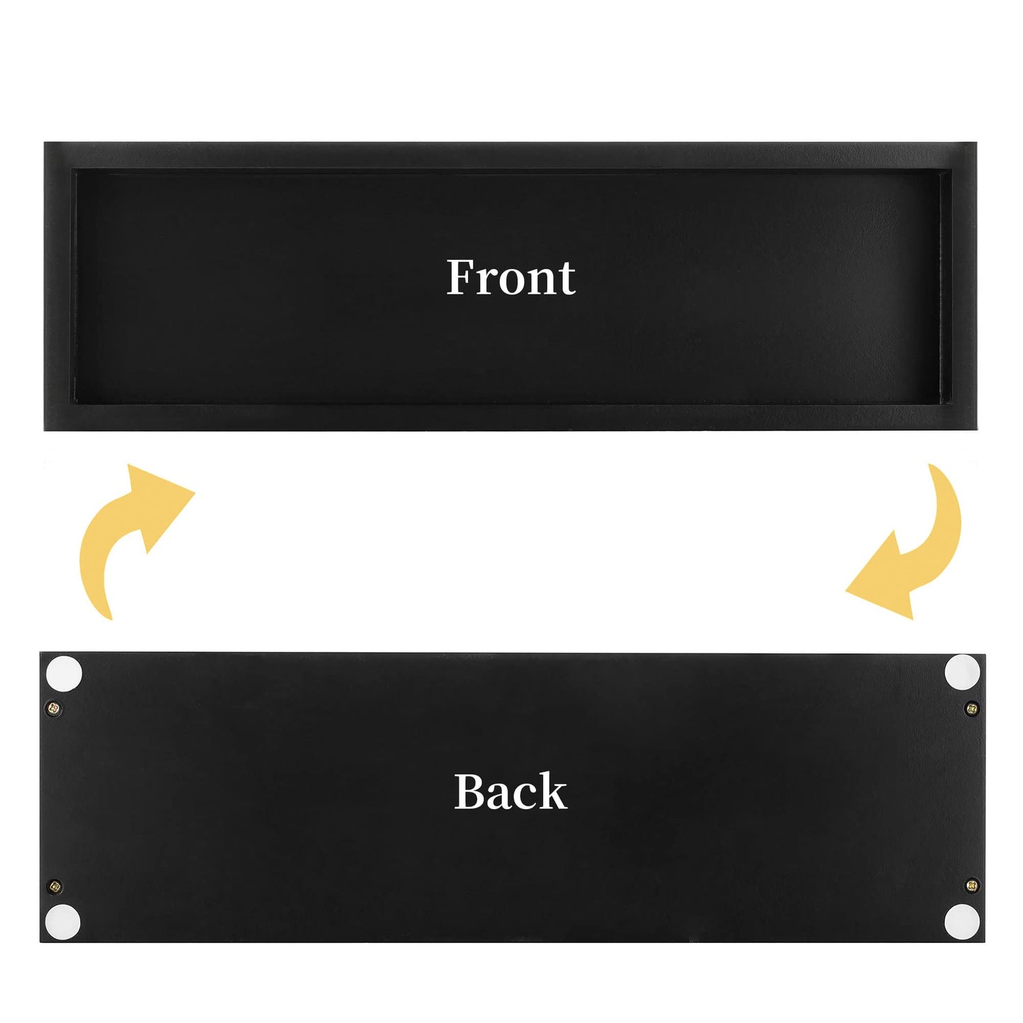 Hanobe Rectangular Long Narrow Tray: Black Decorative Rectangular Candle Holder Centerpiece Tray Decor Serving Tray No Handle for Dining Table Coffee Bar Living Room Home Decor