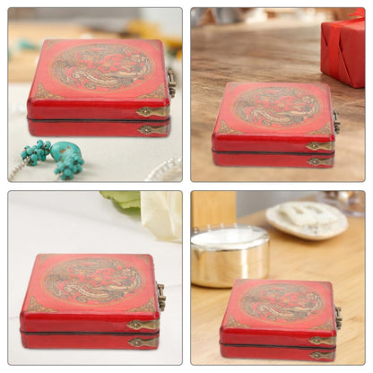 OSALADI Chinese Jewelry Box Handmade Vintage Jewelry Organizer Wooden Box Antique Trinket Case Dragon Bangle Container Bracelet Holder for Women Treasure Earring