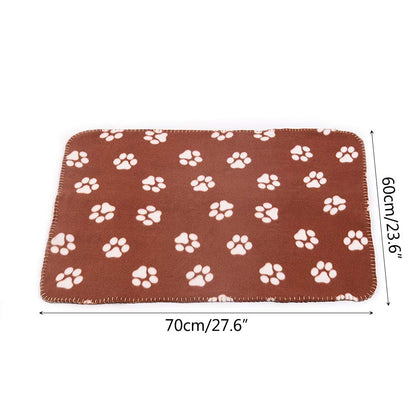 tifee 6 Pieces Pet Blanket Cushion Dog Cat Soft Warm Blankets Puppy Washable Sleep Mat Pad Bed Cover With Paw Print(60 x 70cm/23.6 x 27.6 inch, Multicolor)