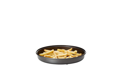 Easylife Microwave Chip Pan, 25cm Non-Stick Microwave Dish for Oven Chips, Omelettes, Bacon and Pizza, Microwave Cookware, Dishwasher Safe | Black