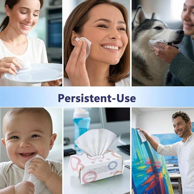 Disposable Face Towels, Biodegradable Dry Wipes