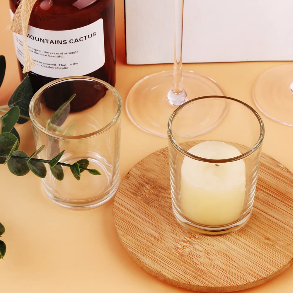 BTGLLAS Clear Mercury Glass Tea Light Holders Set of 36 - Elegant Votive Candle Holders for Weddings, Showers and Home Decor - Perfect for Table Centerpieces and Parties (Glass, Clear)