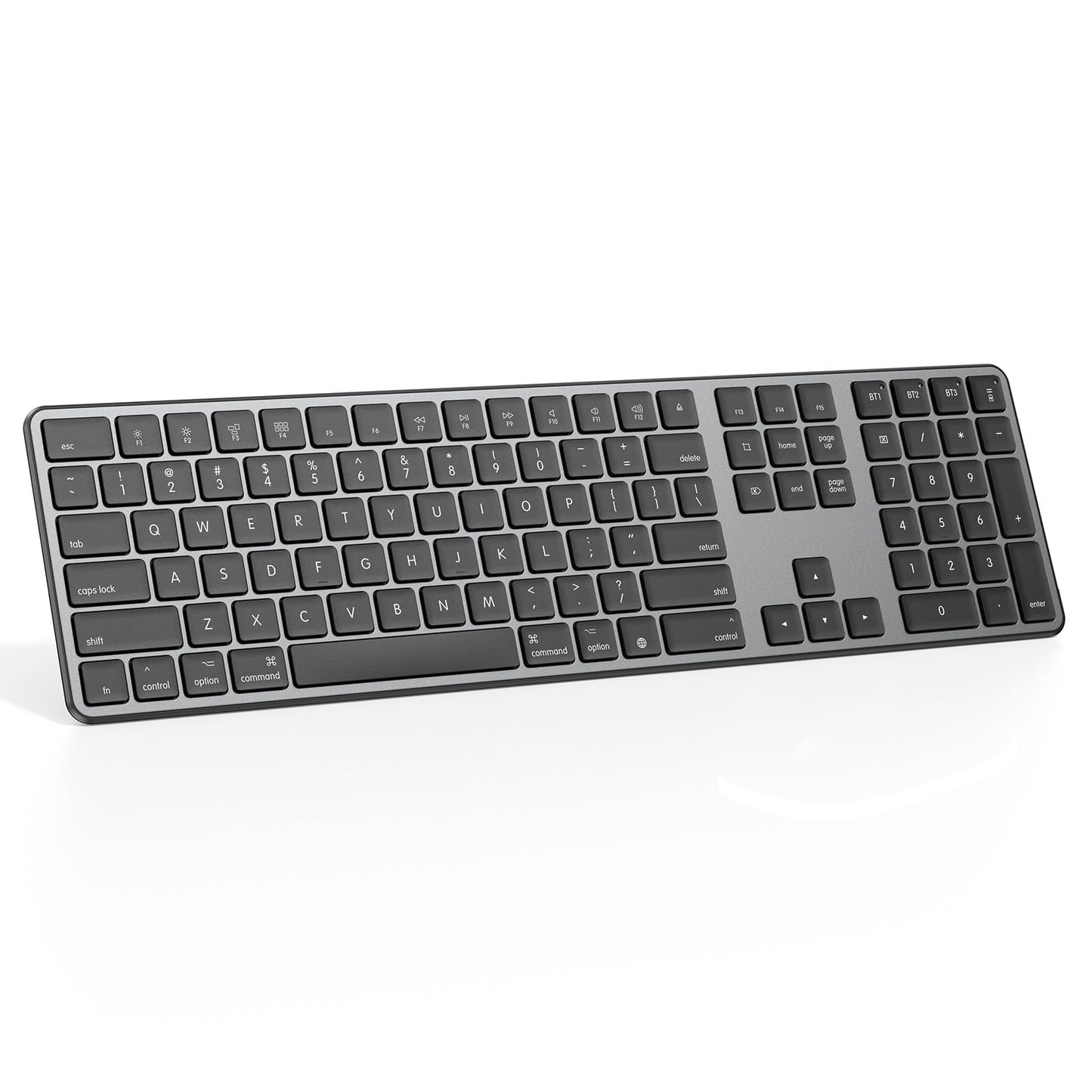 OMOTON Bluetooth Keyboard Compatible with Mac, with Numeric Keypad, Rechargeable Wireless Keyboard Compatible with MacBook Pro/Air, iMac, Mac mini/Pro Laptop and PC (Silver)