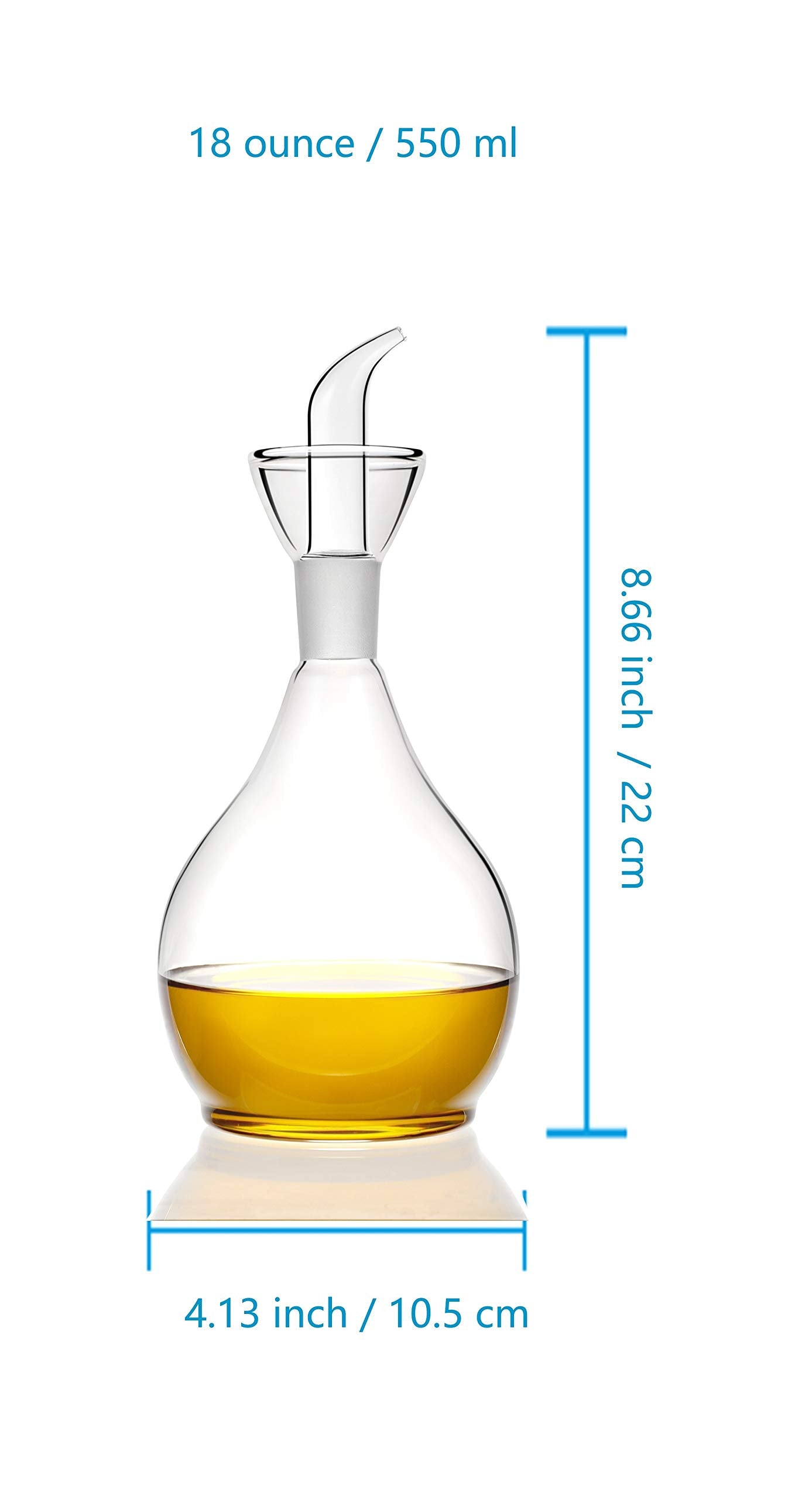 HAIZEEN 18ounce/ 550 ml Olive Oil Dispenser Oil Bottle Glass with No Drip Bottle Spout