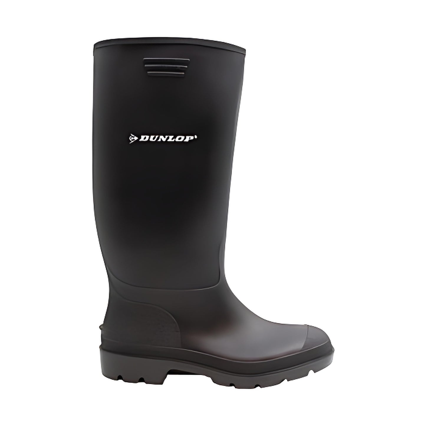 DUNLOP Pricemastor - Unisex Knee High Wellington Rain Boots, Black, CE Certified Waterproof and Chemical Resistant PVC Wellies for Outdoor, Gardening and Farm Work - EU40, UK6.5