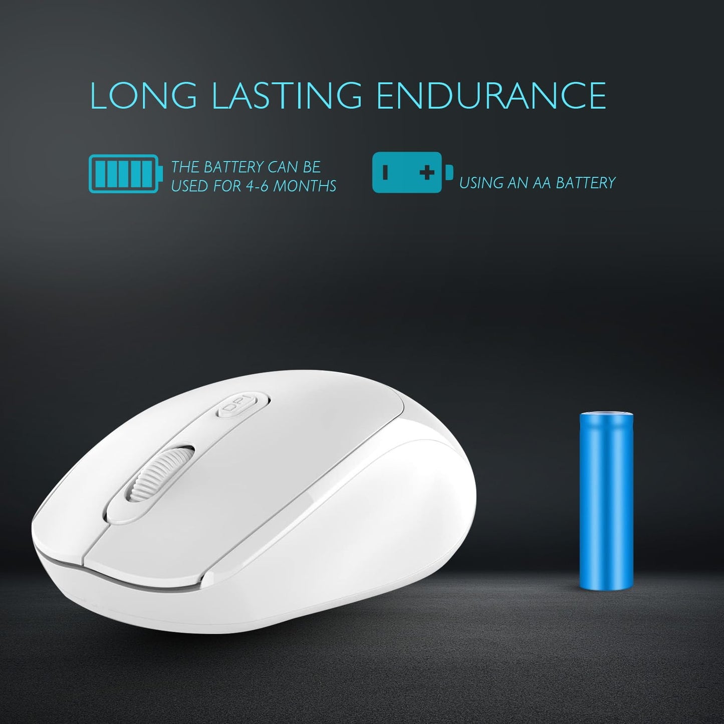 ONE-UP Wireless Mouse, 2.4G, Silent, USB Nano Receiver, for Laptop, Chromebook, PC, Mac, Windows and School Work (Black)