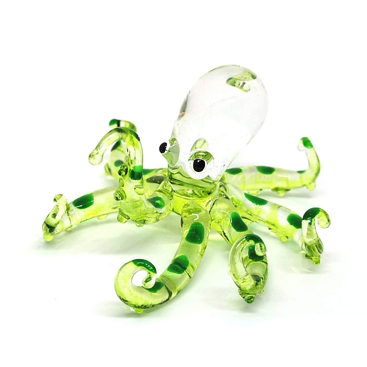 ZOOCRAFT Hand-Blown Glass Octopus Figurine, Lampwork Ocean Sculpture for Coastal Shelf & Desk Display — Artisan Gift for Marine Life Lovers, Scuba Divers & Aquarium Enthusiasts