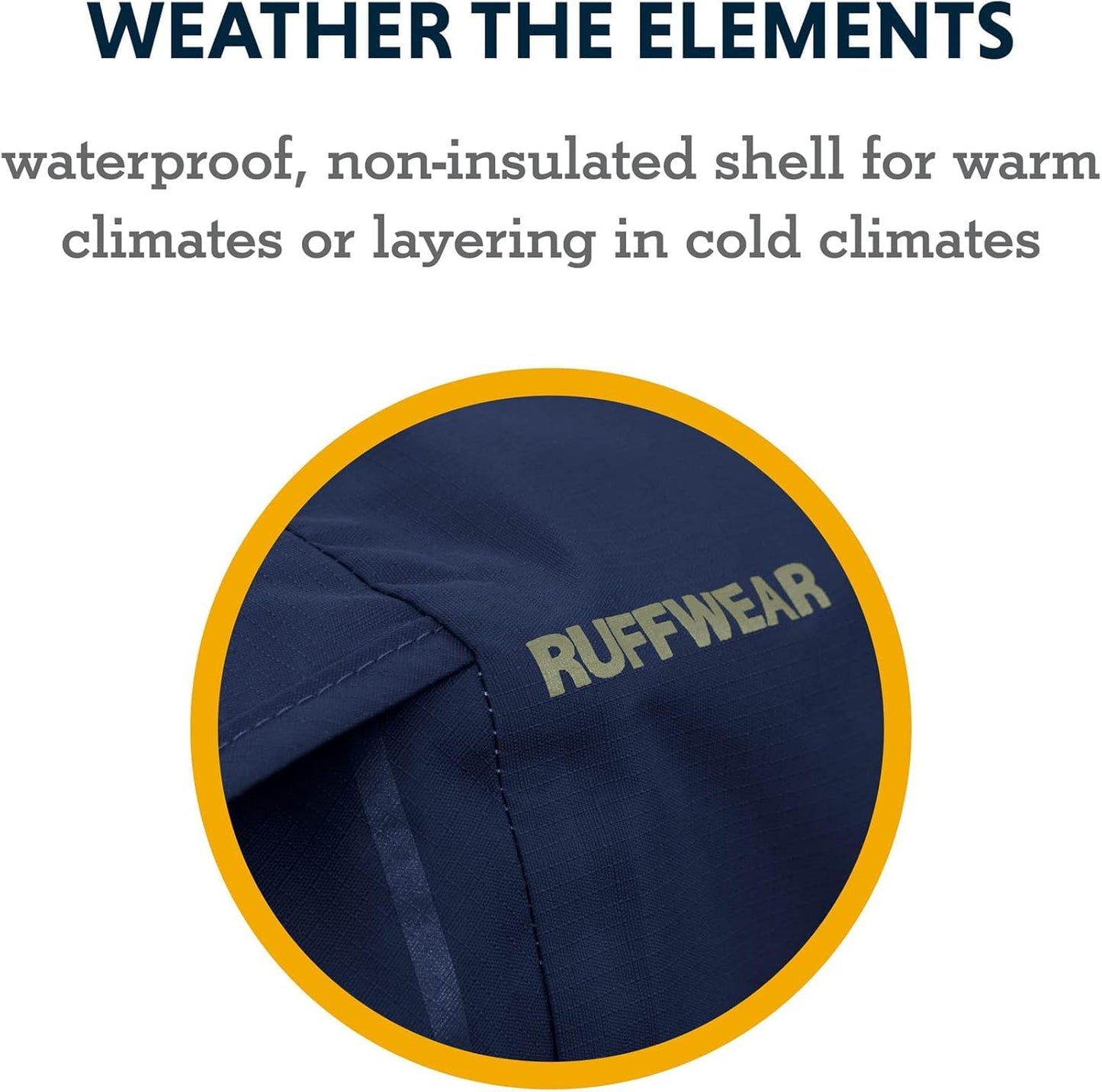 RUFFWEAR Sun Shower Rain Jacket, Lightweight Waterproof Raincoat for Dogs, Medium, Midnight Blue
