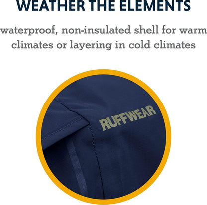 RUFFWEAR Sun Shower Rain Jacket, Lightweight Waterproof Raincoat for Dogs, Medium, Midnight Blue