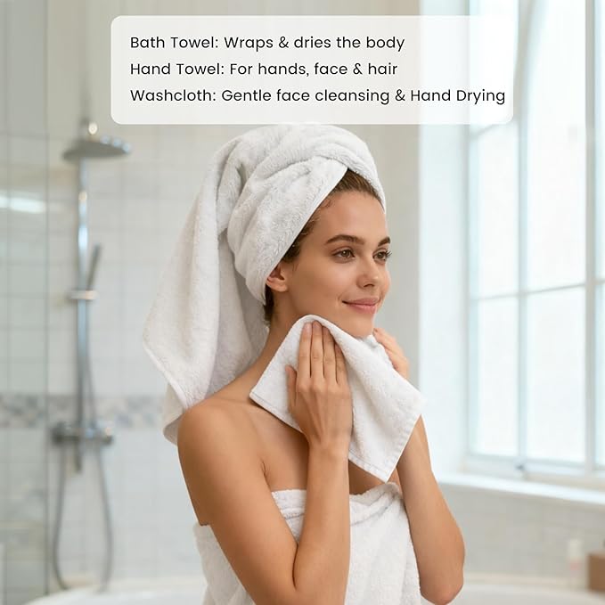 SEMAXE 12-Piece Family Bathroom Towel Set