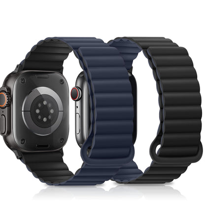 HITZEE Compatible with Apple Watch Strap 49/46/45/44/42/41/40/38mm, Double Sided Wearable Magnetic Band Compatible for iWatch Ultra 3/2/1 Series 11 10 9 8 7 SE3 6 5-1 (42/44/45/46/49, Dark Blue-B)