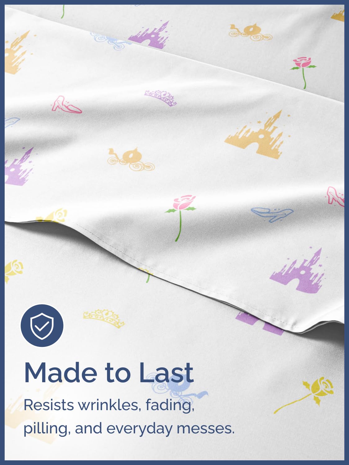 Kids Full Size Bed Sheet Set - 4 Piece Kids Loft Bed Sheets - Princess Castle Themed Bedding - Soft, Cute and Cozy - Breathable and Machine Washable - Rose Bed Set for Boys, Girls, Teens & Toddlers