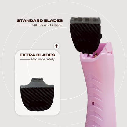 BALMONI Cordless Pet Grooming Kit for Dogs & Cats, Quiet & Powerful Motor Paw & Face Trimmer, Lightweight Clipper, Dopamine Pink, Parent (Bundle-Dopamine Pink)