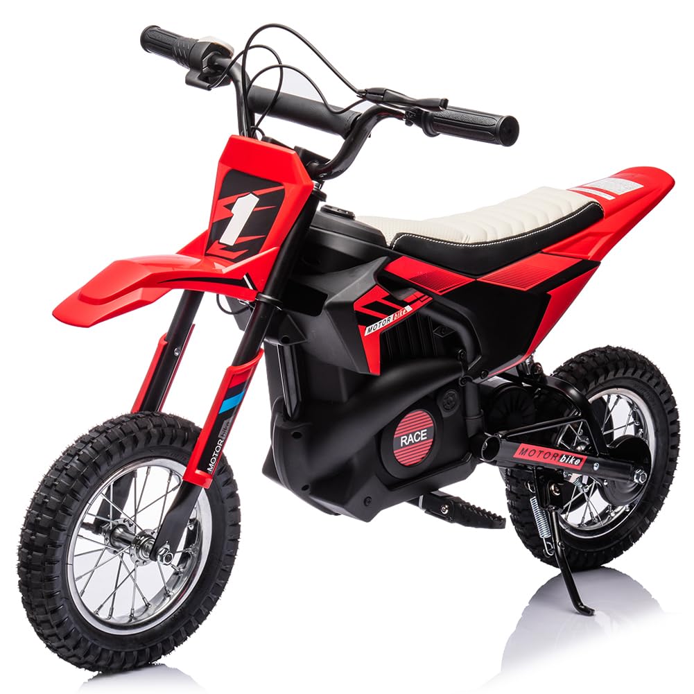 24V Electric Dirt Bike for Kids - 13.6MPH Fast Speed Motorcycle for Kids with 250w Motor and Air-Filled Tires