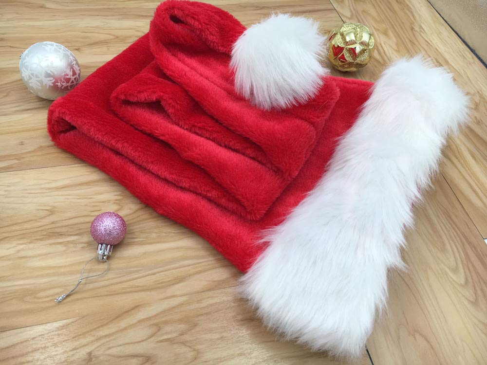 ALIMITOPIA 5 Feet Long Christmas Santa Hat,Overlength Plush Christmas Santa Claus Xmas Long-tail Cap Hat(One Size Fits All,Red)